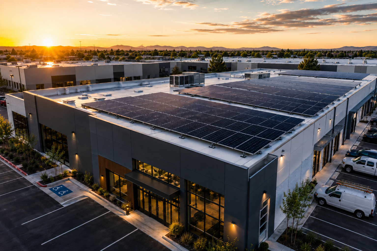 Commercial rooftop solar installation